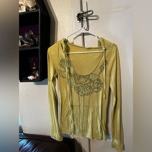 HTF Y2K Free People Boho floral hoodie top RATE VINTAGE